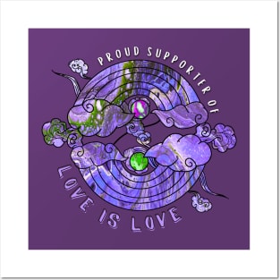 Proud Supporter of Love is Love Rainbows - Purple & Green Posters and Art